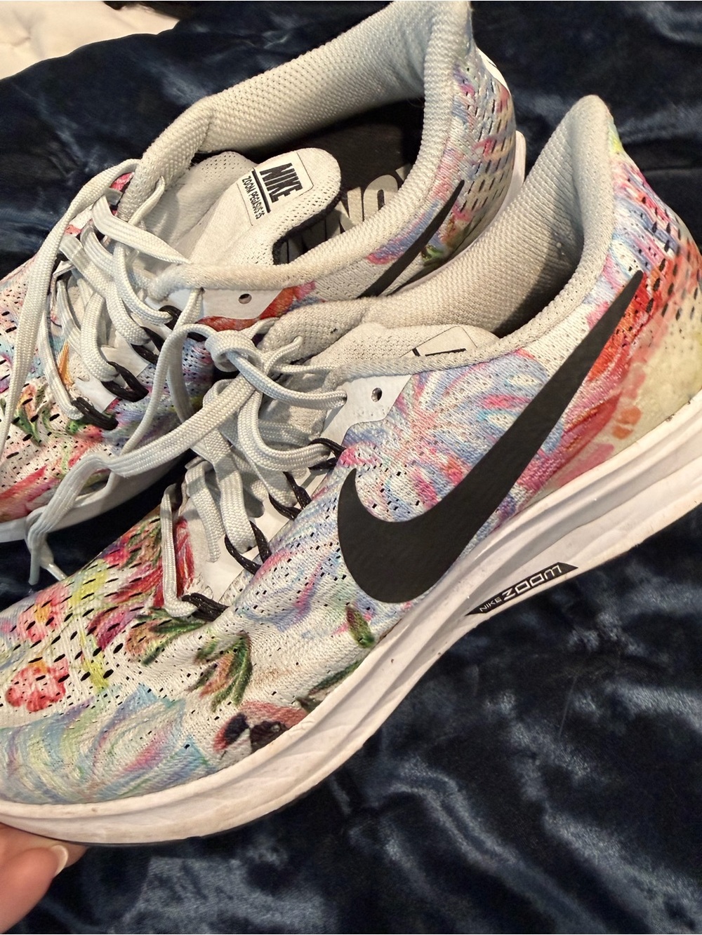 Nike Women's Multicolor Flyknit Running Shoes - Black Swoosh